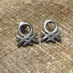 Vintage Benetton Symbol Stud Earrings